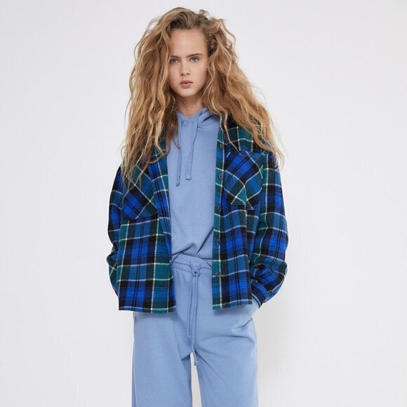 NWT Zara Oversized Plaid Overshirt Shacket Size XS - Picture 2 of 16